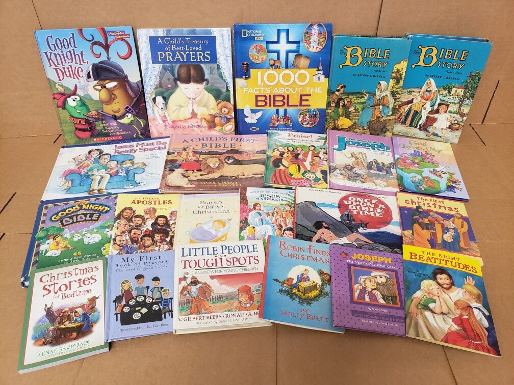 Lot of 10 Christian Kids Prayer Bible Jesus Stories Religion Books- MIX UNSORTED