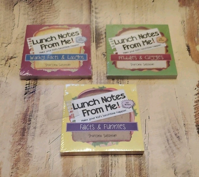3 Pack Lunch Notes From Me! 101 Tear Off Pages Each To Make Kids Day Happier NEW