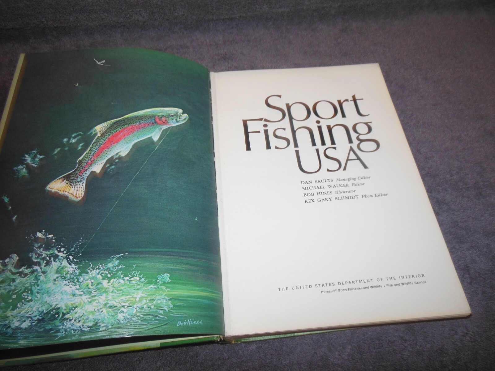 Sport Fishing USA Book US Department Of The Interior 1971 Hard Cover 464 Pages