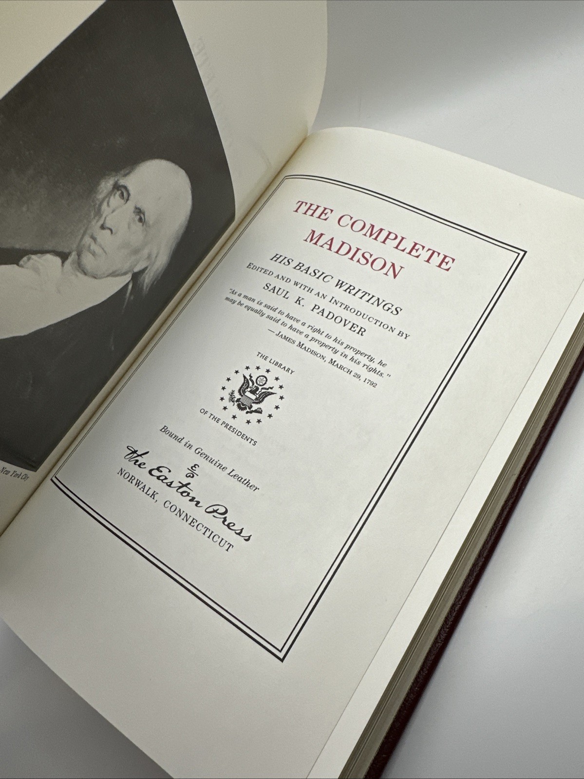 The Complete Madison by Saul Padover (The Easton Press, 1988, Leather Bound)