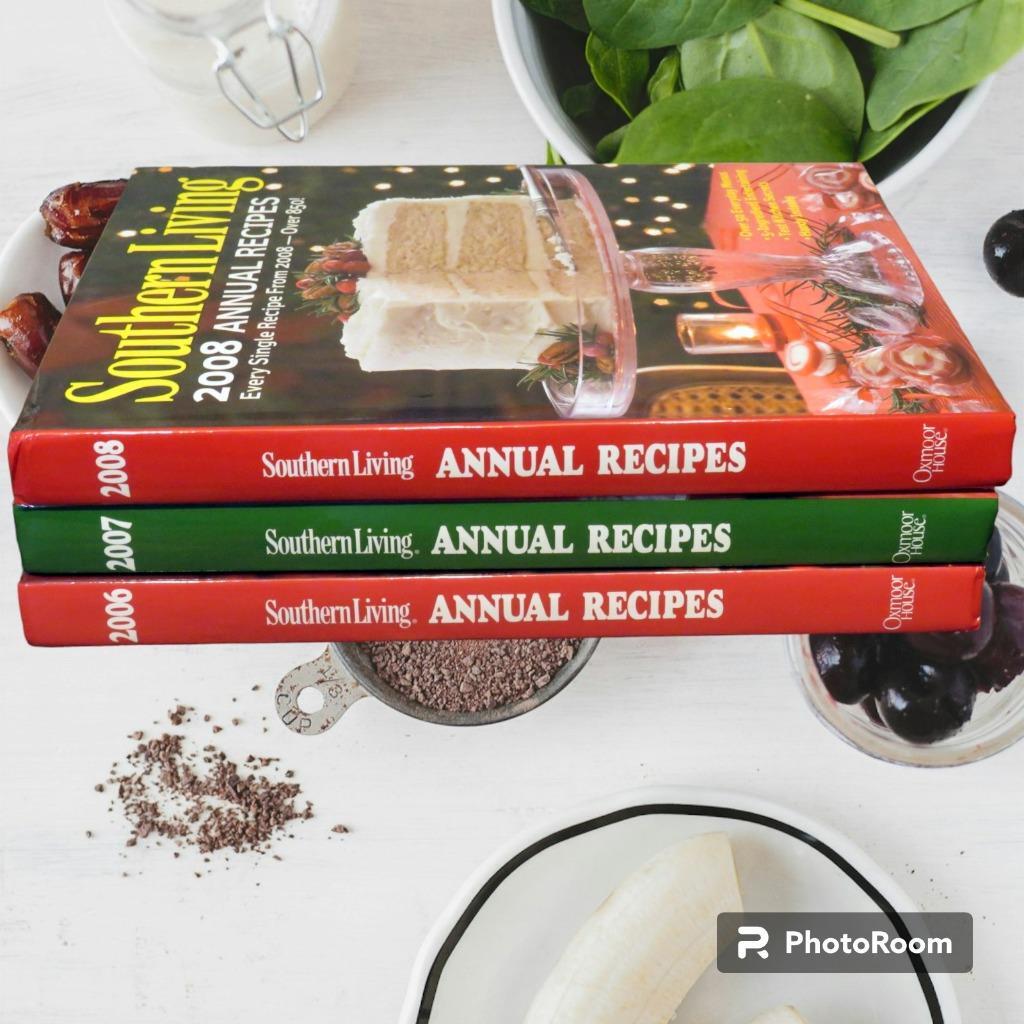 Lot of 3 Southern Living Annual Recipes Cookbooks 2006, 2007 & 2008 Hardback