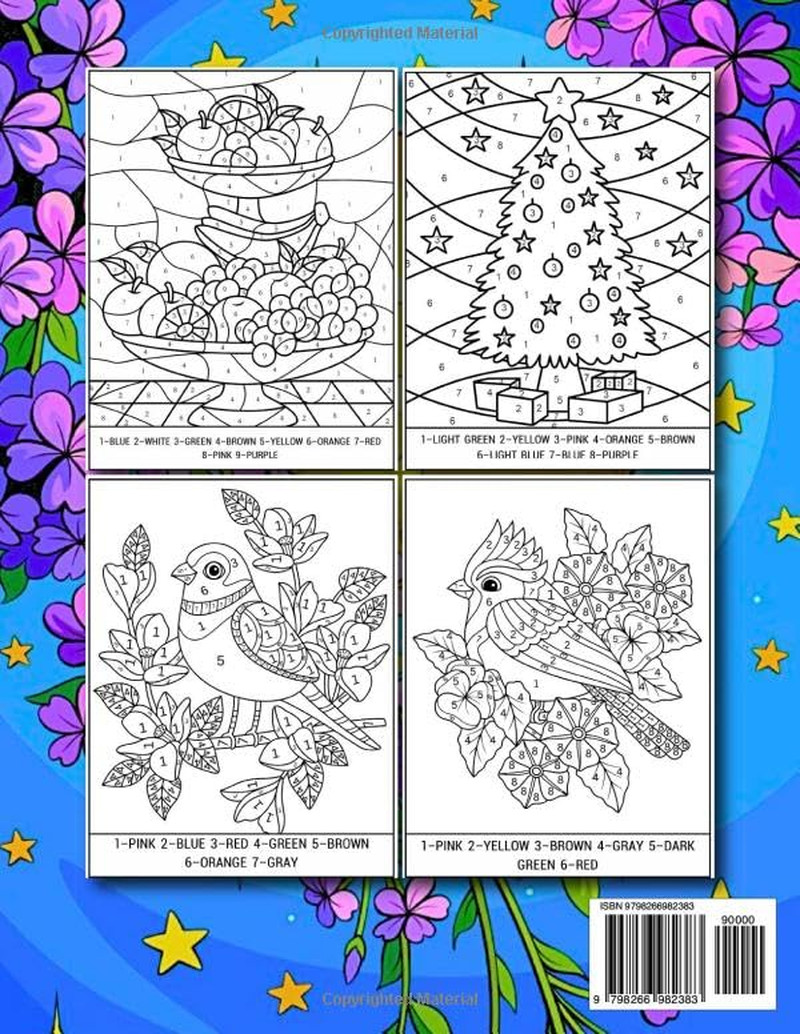 100 Page Color By Number Adult Coloring Book: 101 Large Print Color By Number Ad