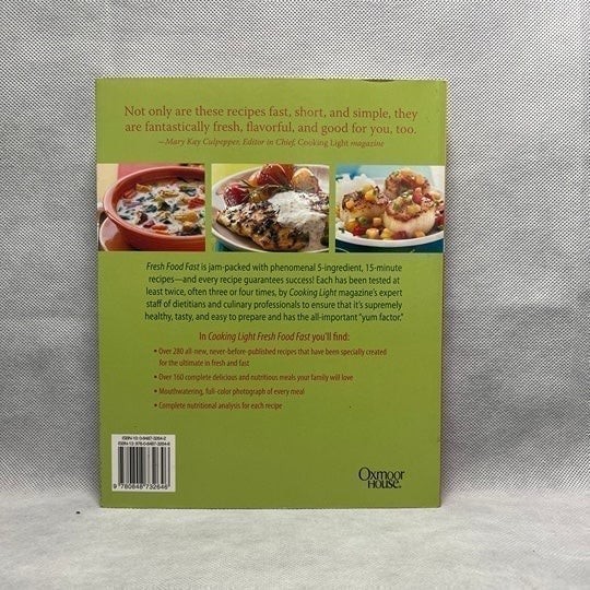 Cooking Light Fresh Food Fast Cookbook 368 Pages Healthy Quick Recipes VG