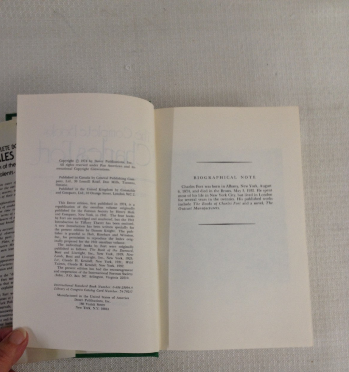 Complete Books of Charles Fort Hardcover w/ DJ 1974 VERY RARE Dover USA