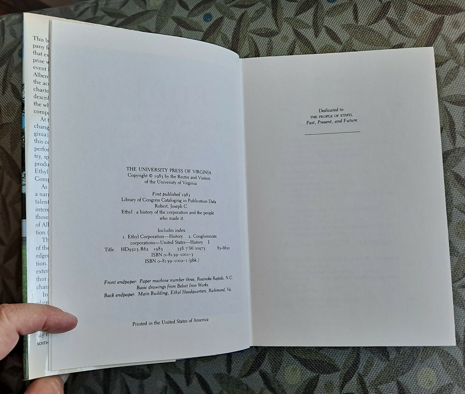 Ethyl by Joseph C. Robert, 1983, Hardcover with Dust Jacket, 448 pages