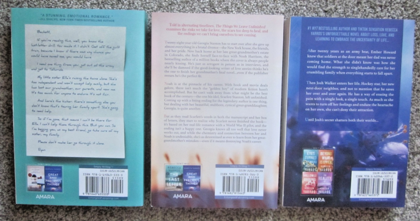 REBECCA YARROS / 3 SC / 2019-2023 / CONTEMPORARY ROMANCE