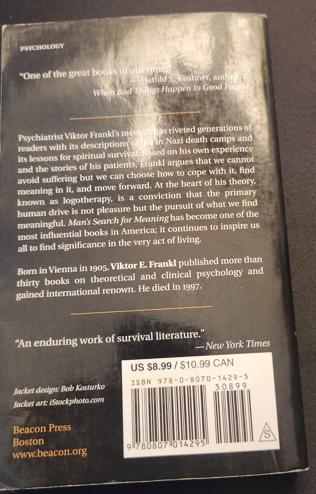 Viktor E. Frankl Man’s Search for Meaning Paperback 2006 Beacon Press