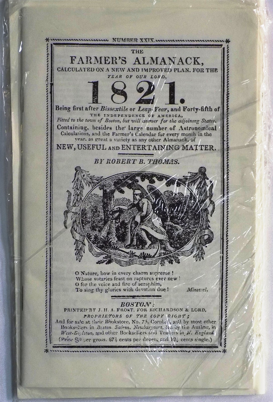 The Old Farmer’s Almanac 1821/1921 by Thomas Robert B. Never Used