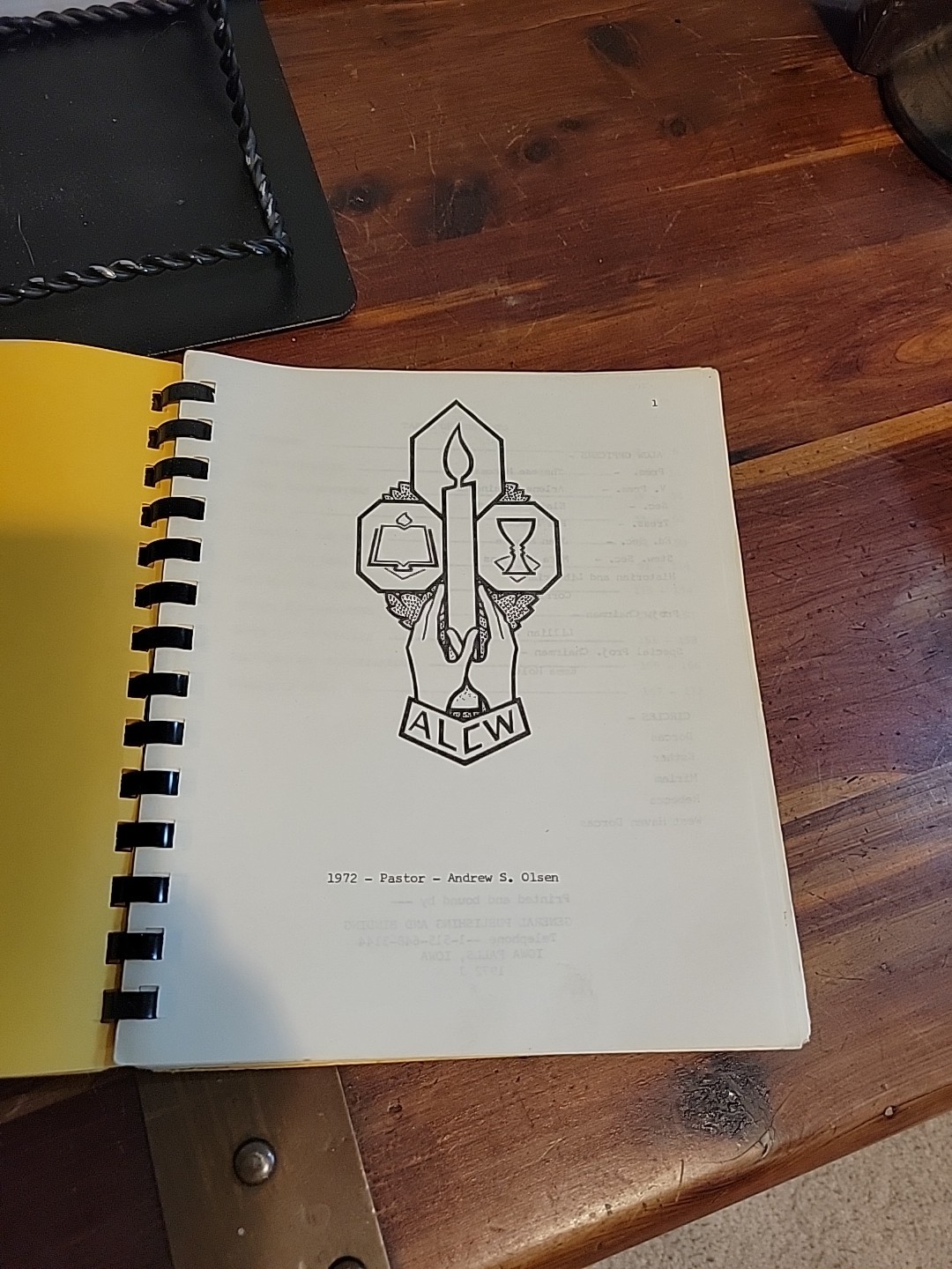 Our Savior’s Lutheran Church Mason City Iowa 1972 A.L.C.W. Cook Book 174 Pages