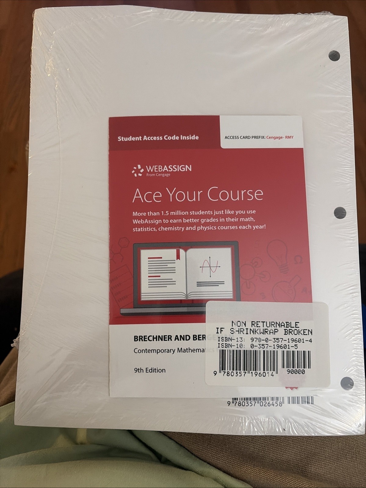 Contemp. Mathematics for Business & Consumers 9e LL New in Shrink Wrap w/access