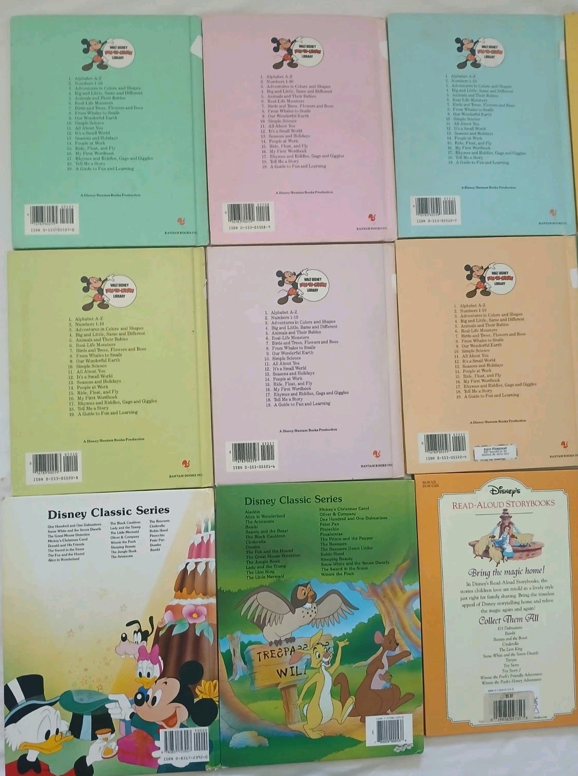 Disney Kids Book Lot 15 Fun-To-Learn Library and Storybooks Mixed Set