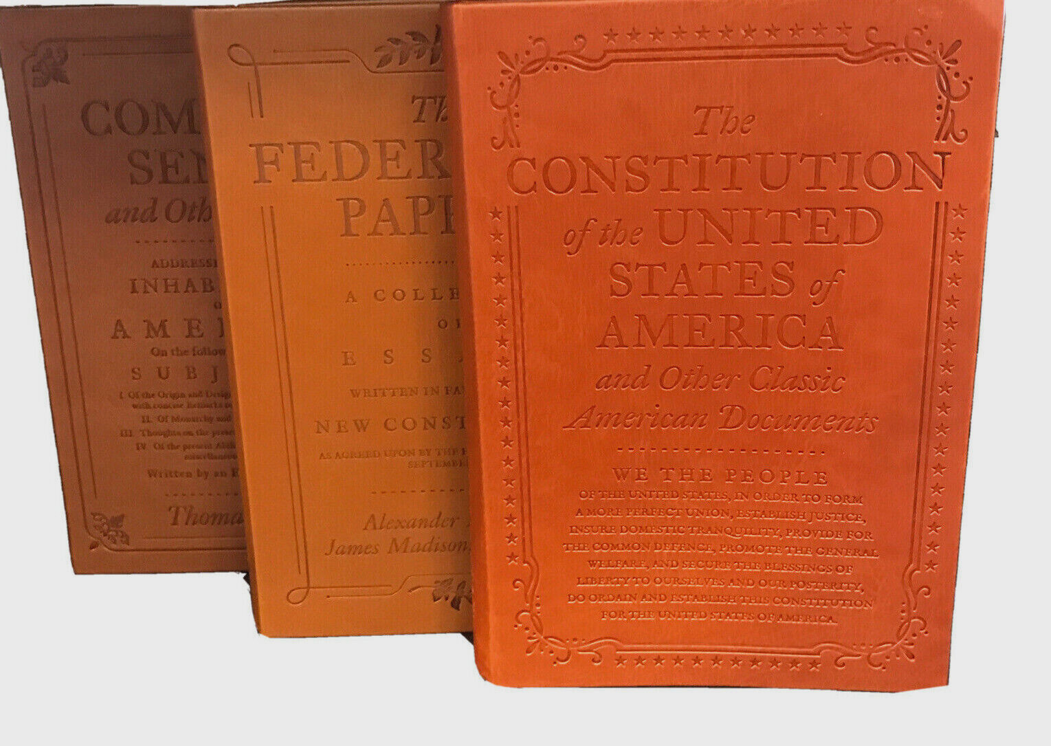 ❤️COMMON SENSE FEDERALIST PAPERS CONSTITUTION 3 SET Faux Leather Collectable NEW
