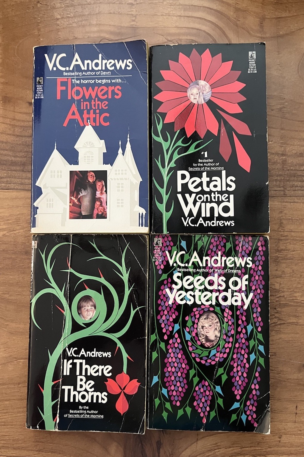 4 Books V.C. Andrews Dollanganger Series Flowers in the Attic Start Some Wear