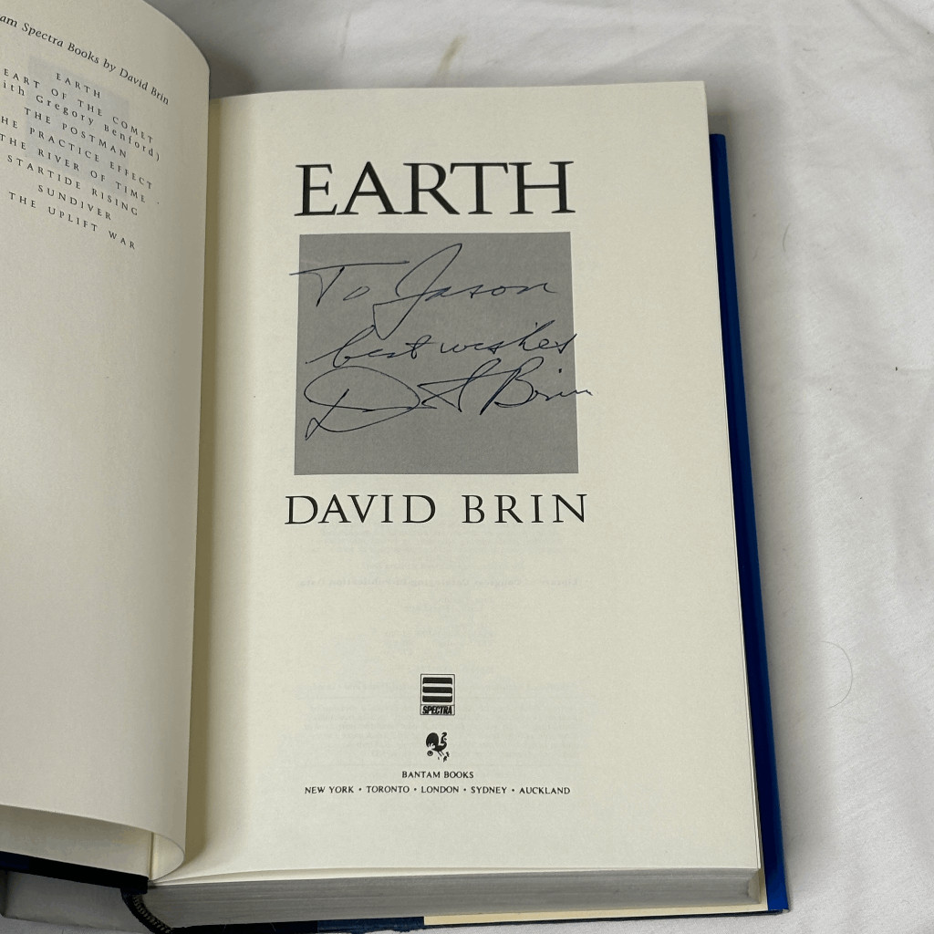 1999 ~ Earth by David Brin ~ SIGNED 1st Edition Hardcover w/ Dust Jacket