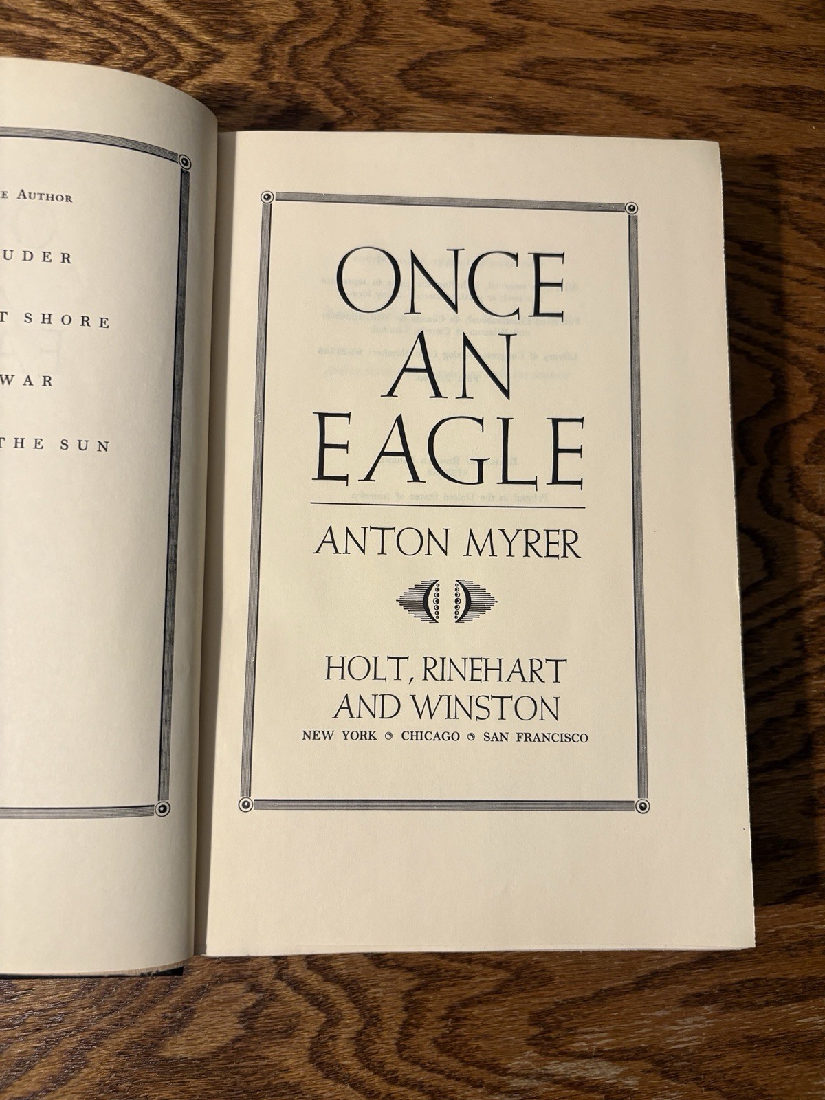 Once an Eagle by Anton Myrer, Hardcover, 1st Edition, 1968, No Dust Jacket