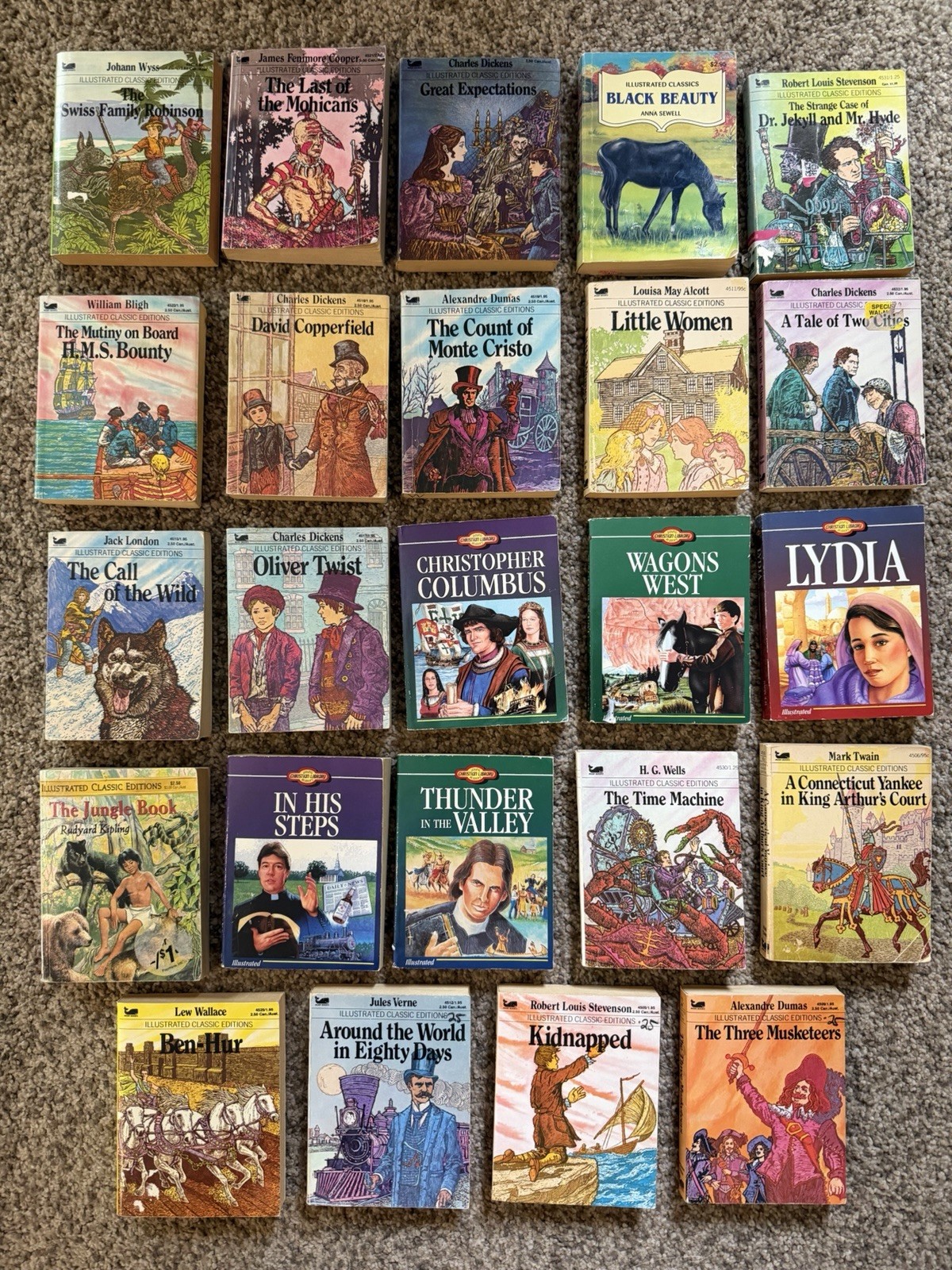 Lot of 24 Illustrated Classic Editions & Christian Library Mini Paperbacks Books