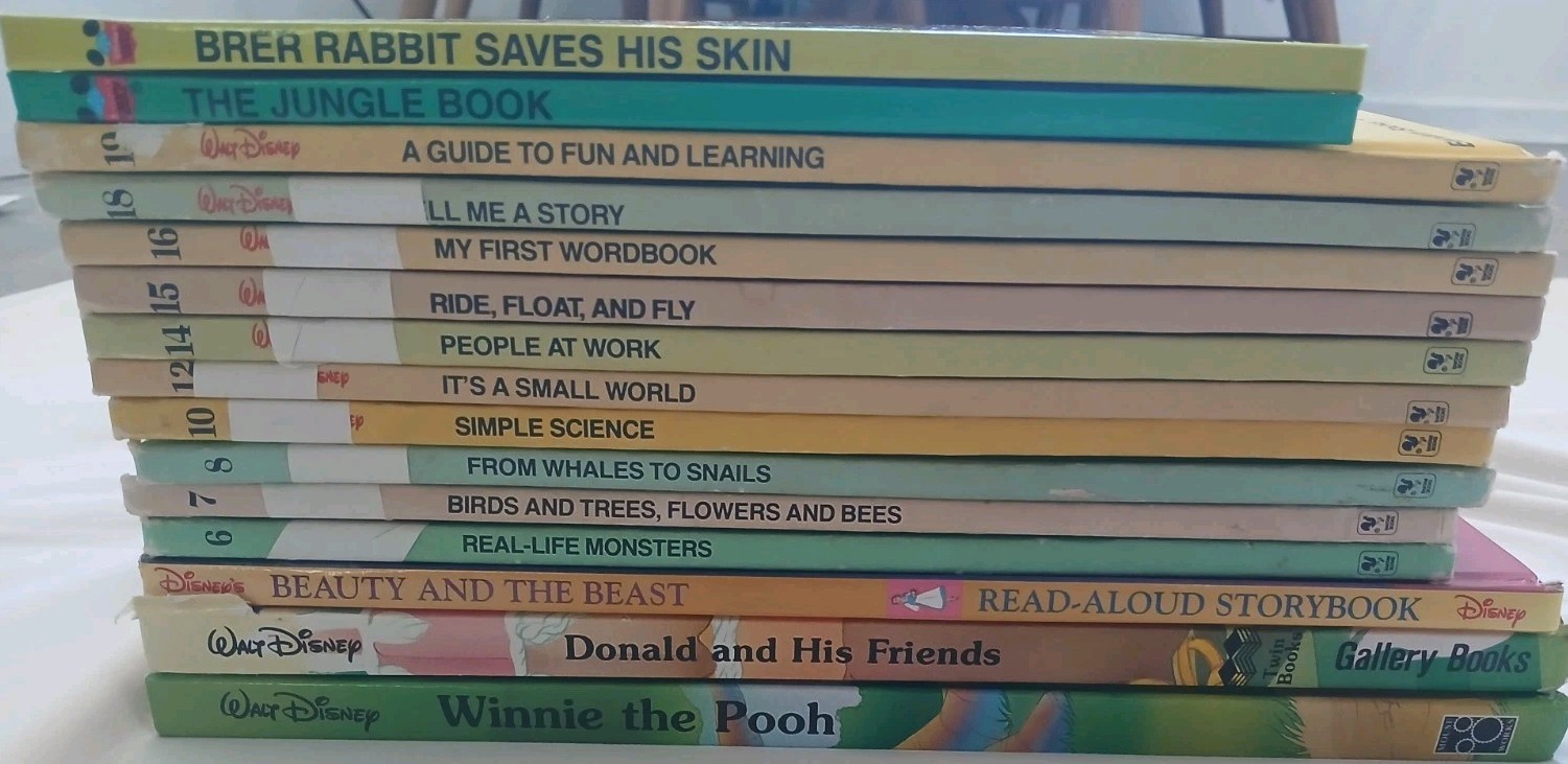 Disney Kids Book Lot 15 Fun-To-Learn Library and Storybooks Mixed Set