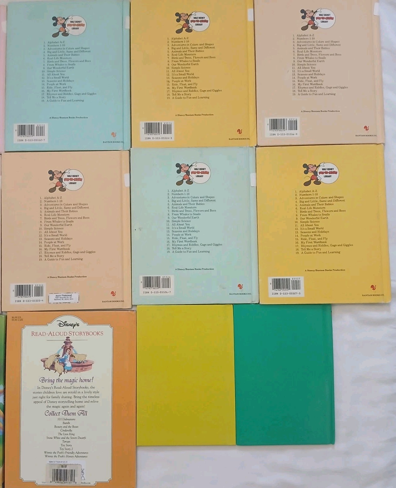Disney Kids Book Lot 15 Fun-To-Learn Library and Storybooks Mixed Set