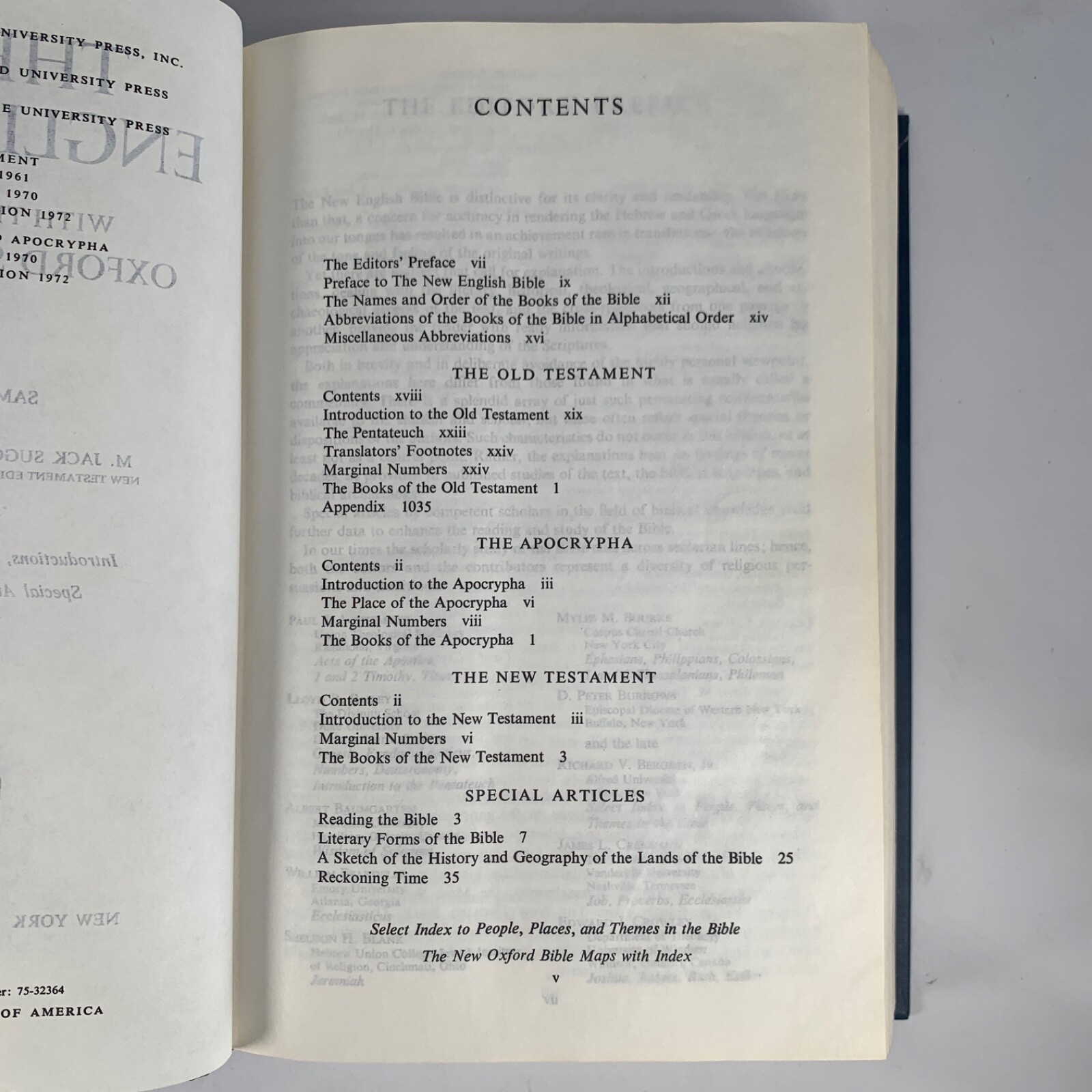 The New English Bible with the Apocrypha Oxford Study Edition 1976