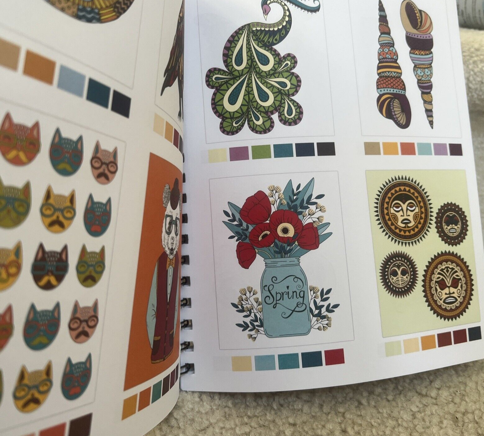 1-2-3 Color Me! – 3 books in 1: Relax, Col- spiral-bound, Seasons, 9781680225273