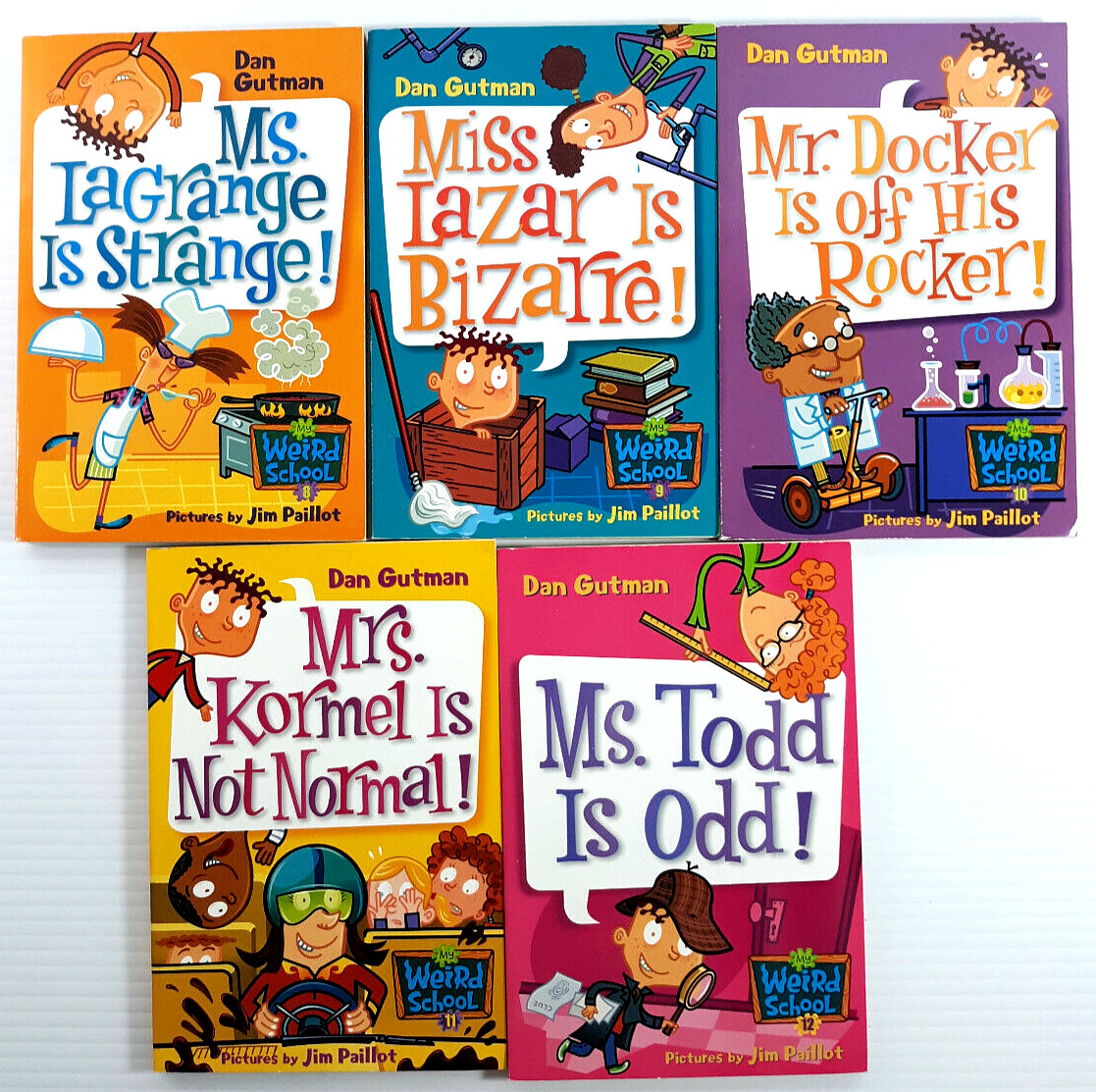 Lot of 5 My Weird School Books by Dan Gutman 8 9 10 11 12 Book Bundle
