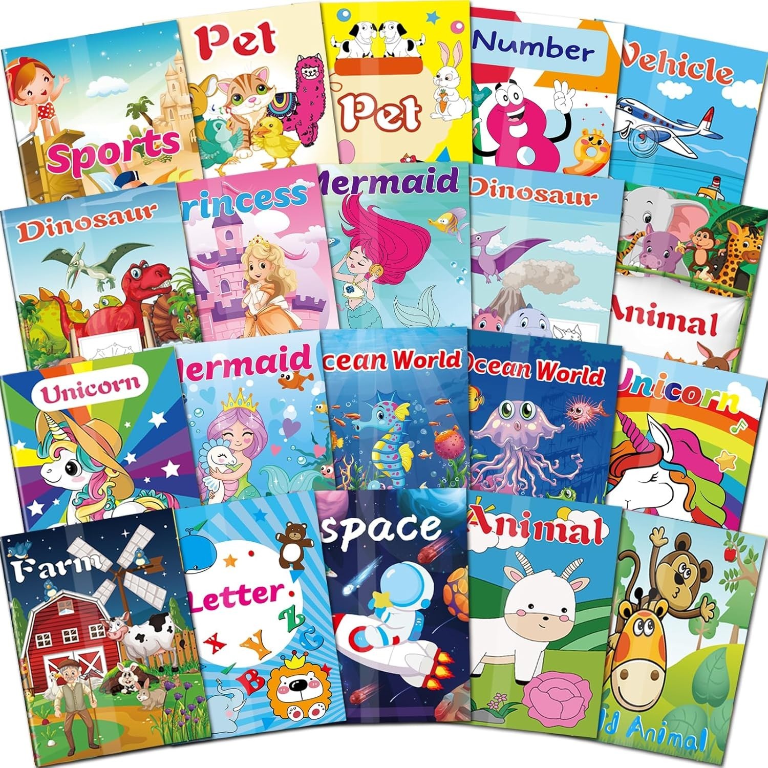 20Pack Coloring Books for Kids Ages 4-8 5.1 x 7 inch,Mini Coloring Books for …
