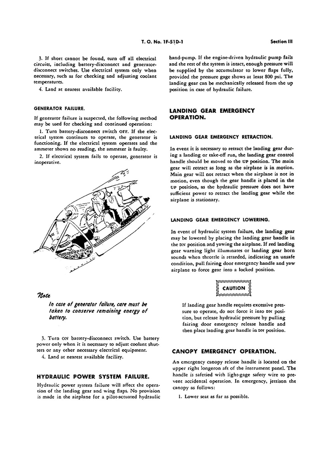 T.O. No. 1F-51D-1 Pilot’s Manual P-51D Mustang Flight Handbook loose leaf