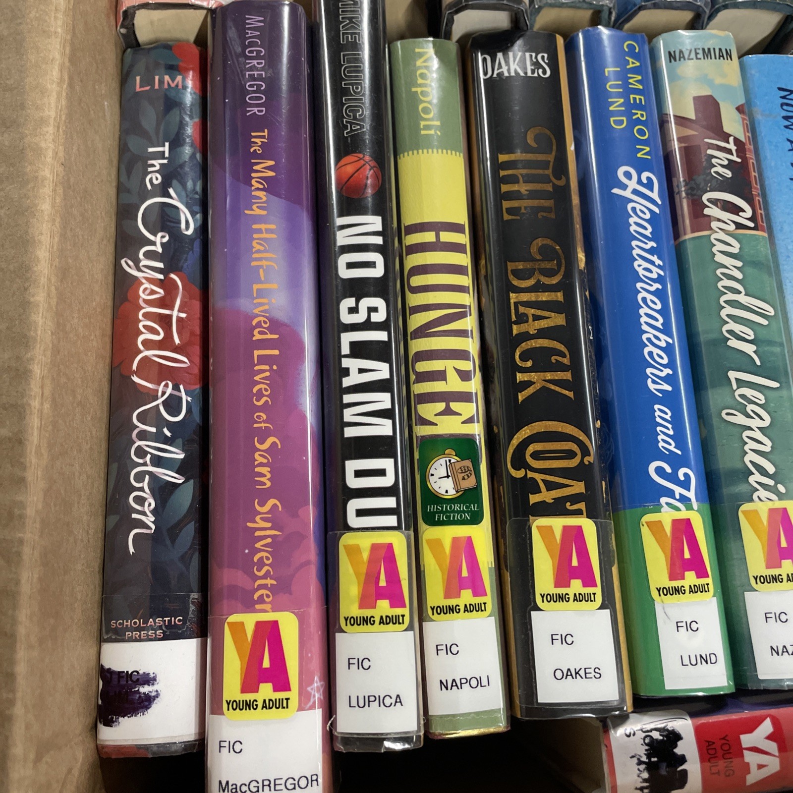Lot of 24 Young Adults ex-library hardcover fiction mixed autors
