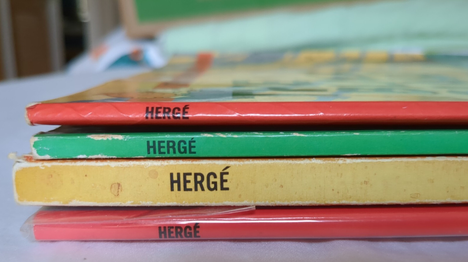 Adventures of Tintin Herge 4 Book – Moon, Black Island, America & Tibet 1968