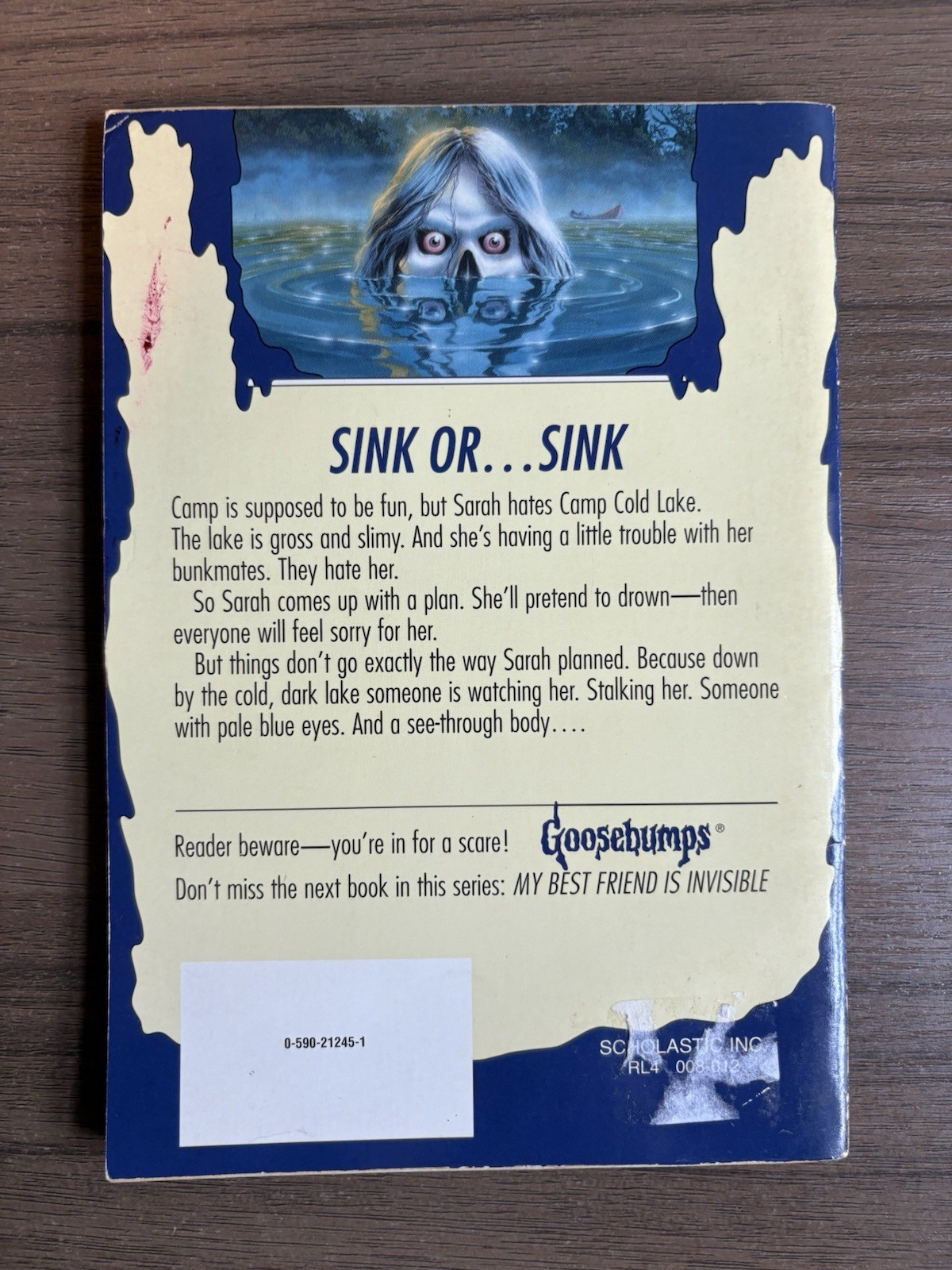 Good Thin Edition 1st print Goosebumps #56 The Curse of Camp Cold Lake ~ Stine