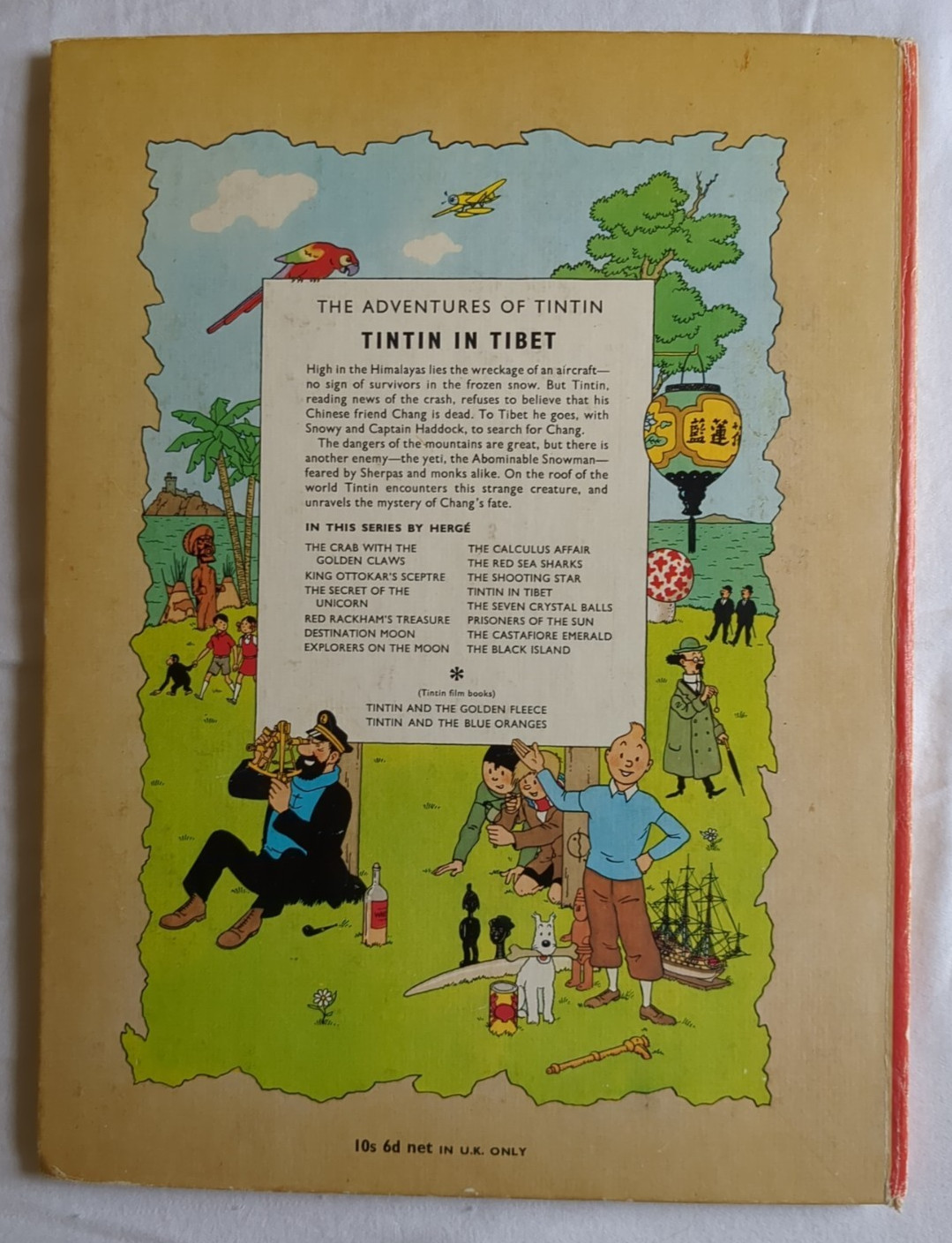 Adventures of Tintin Herge 4 Book – Moon, Black Island, America & Tibet 1968