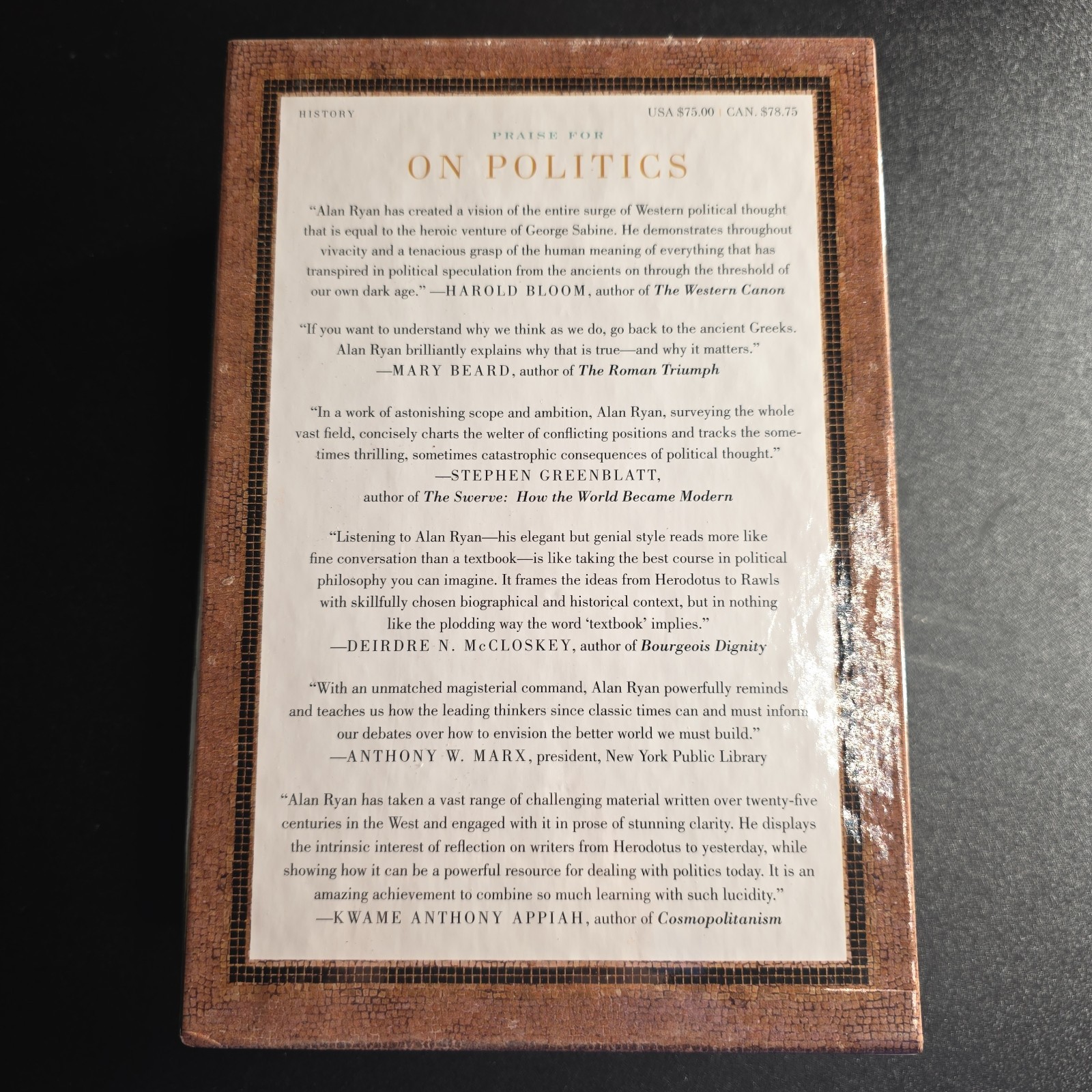 On Politics: A History of Political Thought: From Herodotus to the Present, Ryan