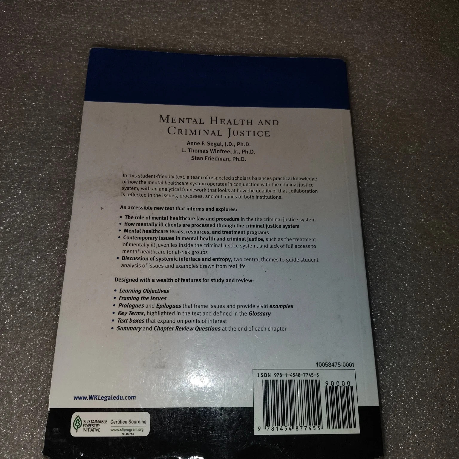 Mental Health & Criminal Justice Segal Winfree Friedman 2019 Wolters Kluwer