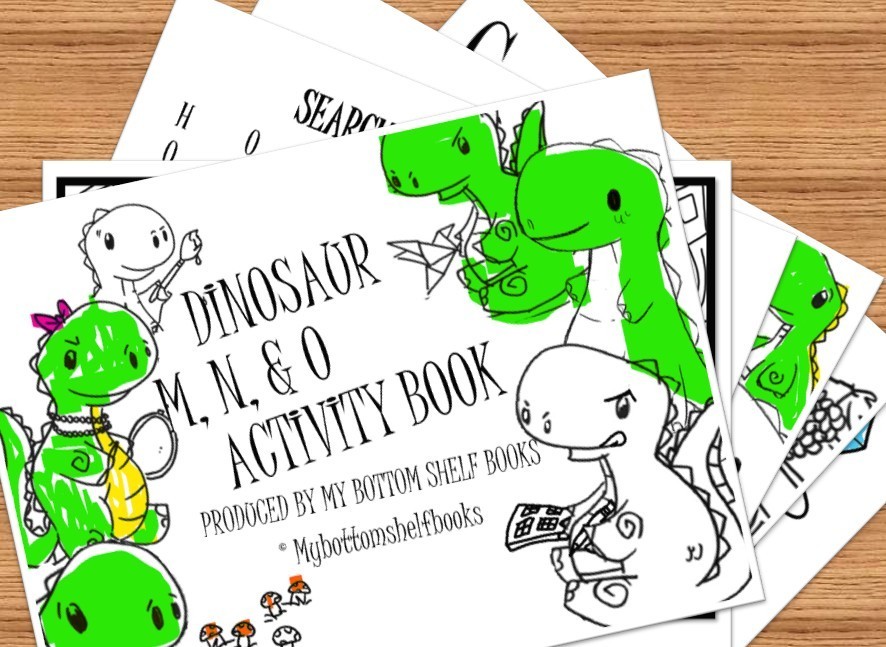 DIGITAL’26 Merrick M N O Child Dinosaur ACTIVITY color BOOK *PRINT REQ’D* 18pgs