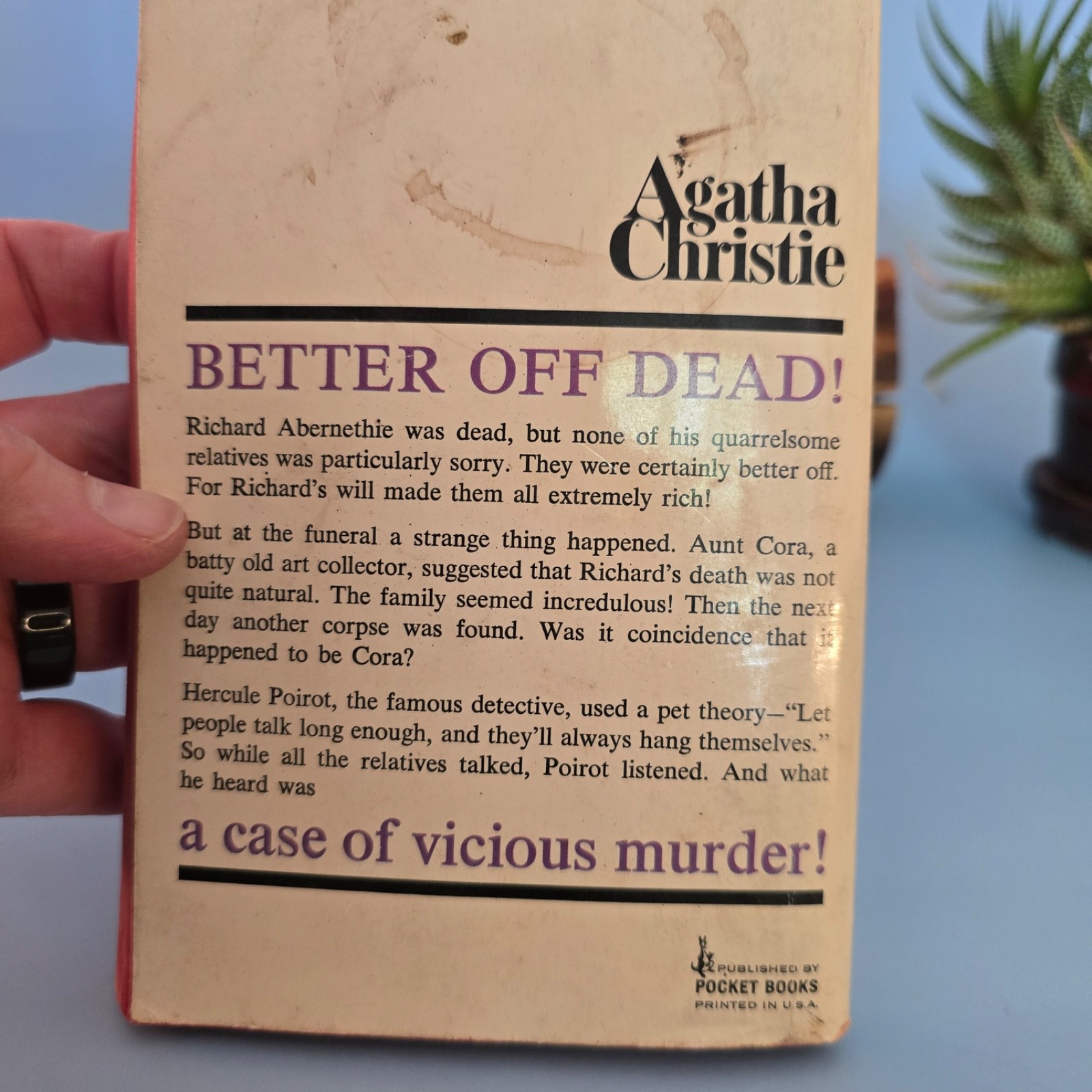 Vintage Agatha Christie Hercule Poirot Lot of 4 Paperback Books Mystery 1960s 70