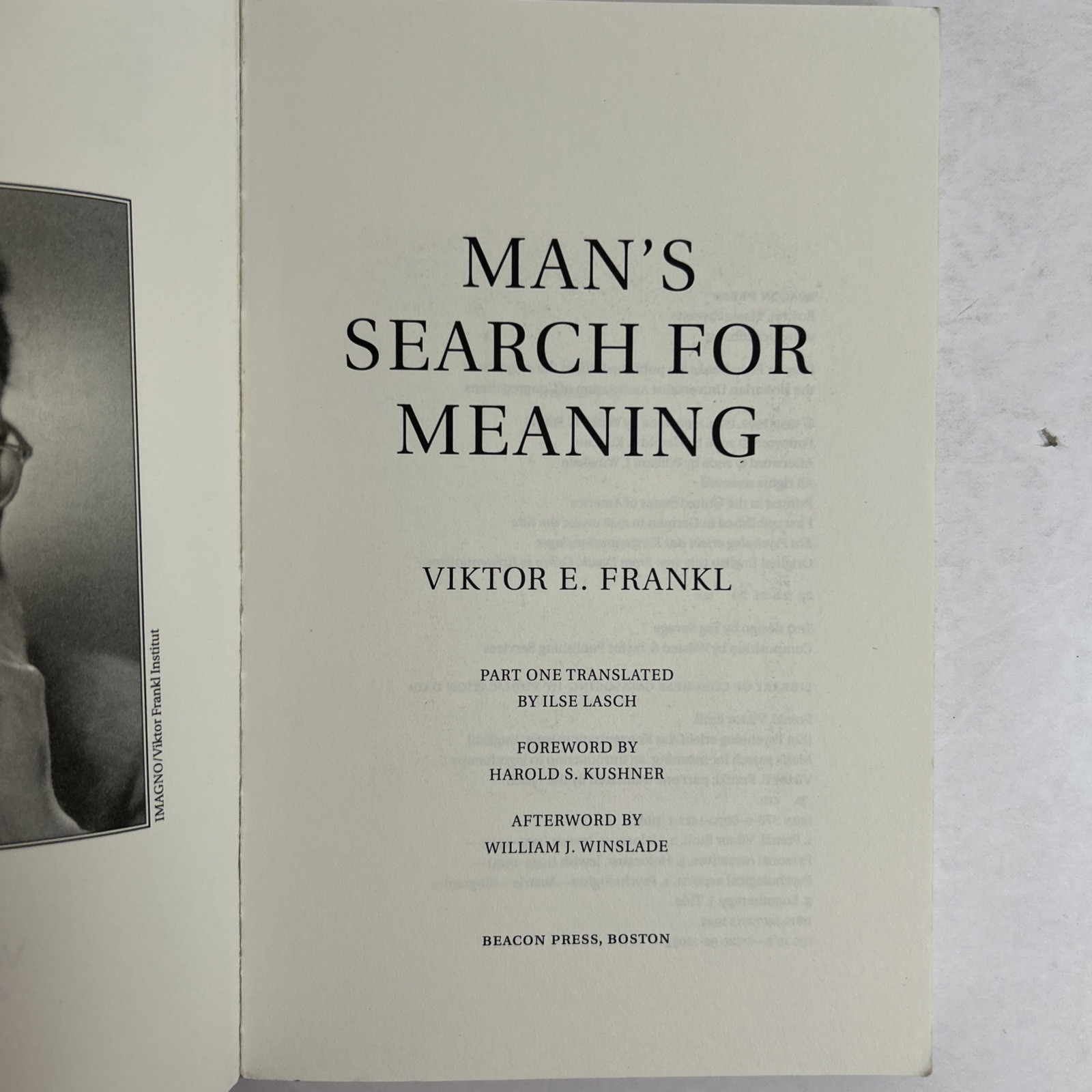 Man’s Search For Meaning by Viktor E. Frankl Paperback
