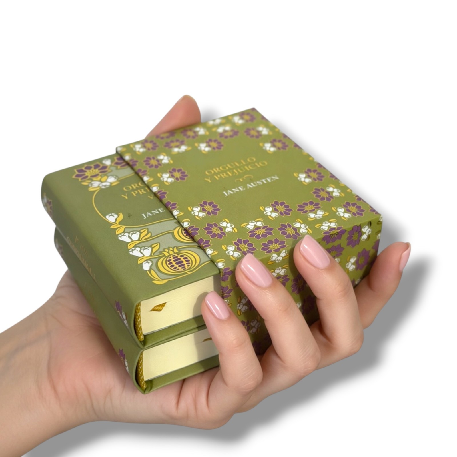Orgullo y Prejuicio miniature book 2-vol set gold foil stamping 900pg slipcase
