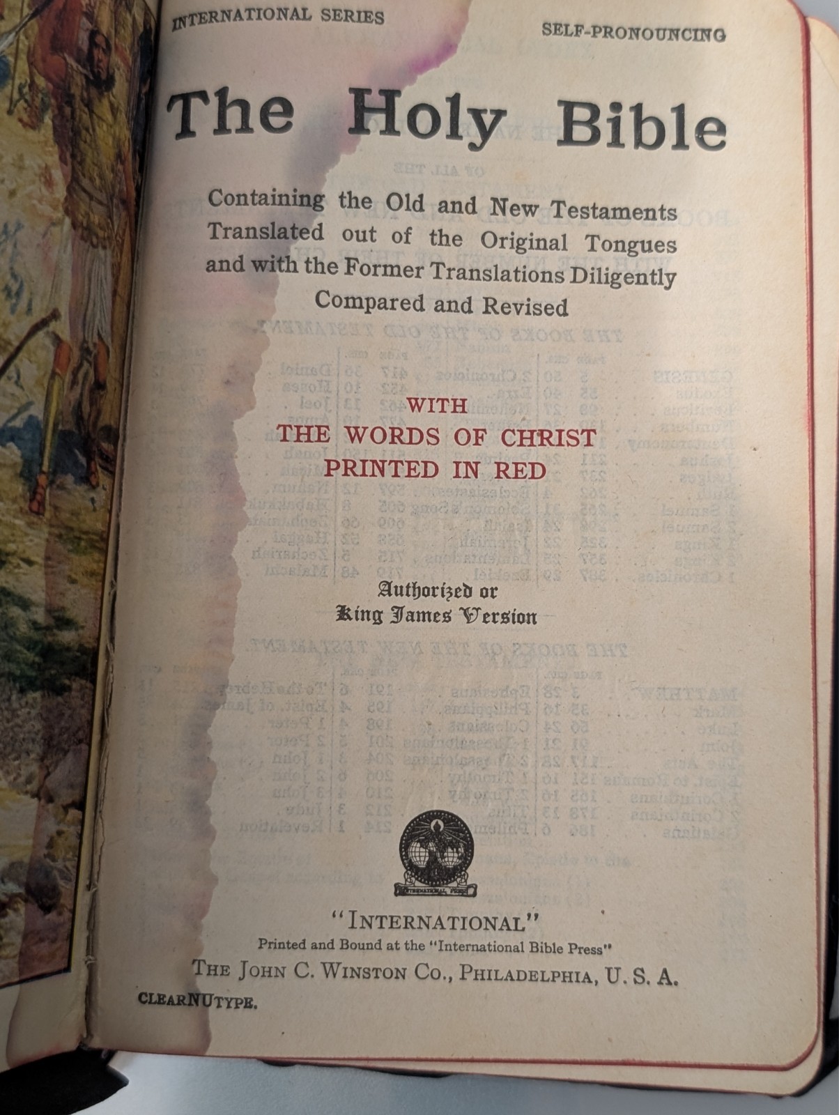 Vintage Holy Bible Illustrated With the Words of Christ Printed in Red (1940’s)