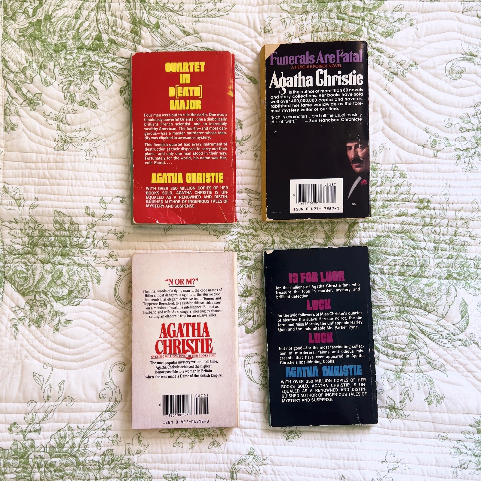 Agatha Christie Book Lot of 4 Paperback Mystery Novels