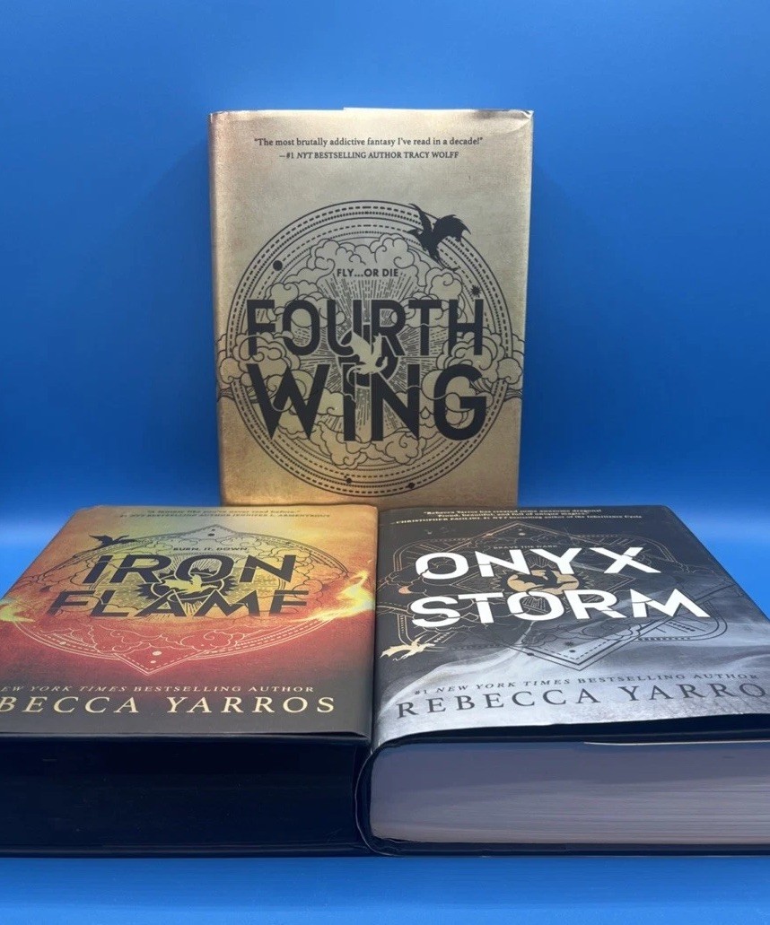 NEW Rebecca Yarros Empyrean Trilogy Fourth Wing, Iron Flame, Onyx Storm HC