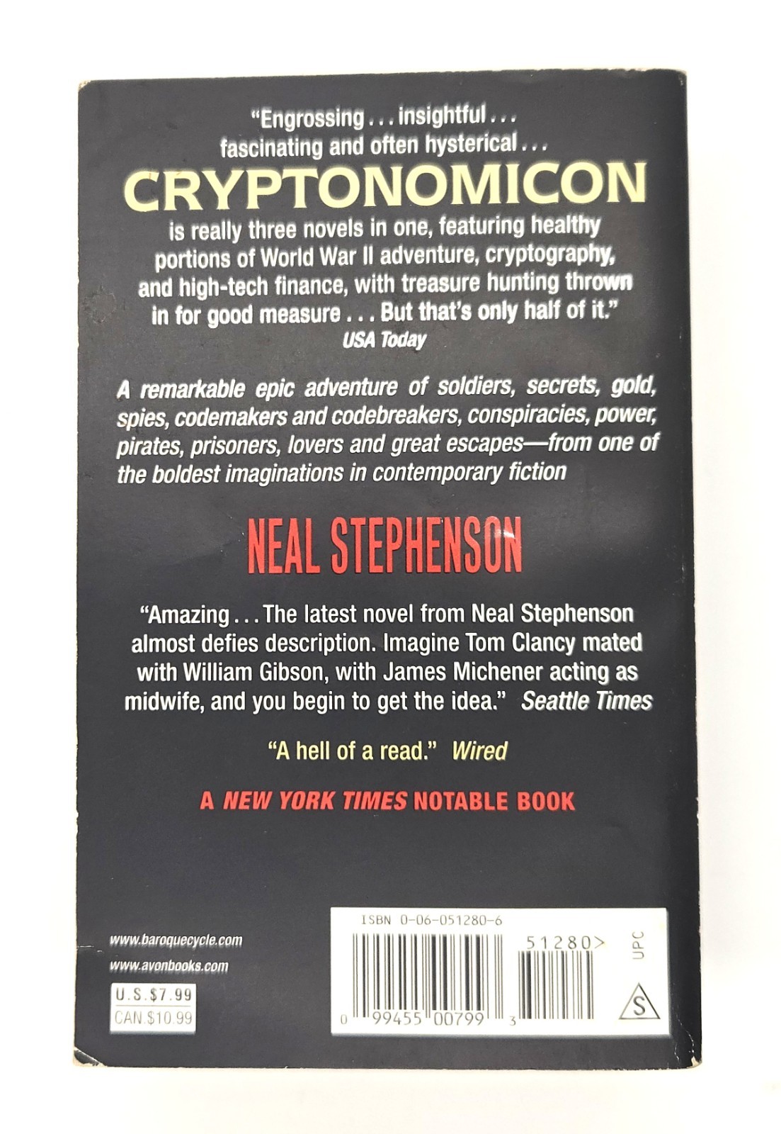 Cryptonomicon Neal Stephenson 2002 Avon PB