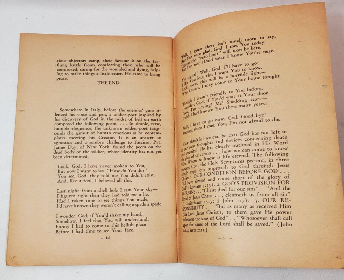 Faith Under Fire Christ Was My Buddy By Robert Shaw 1944 Booklet 47 Pages