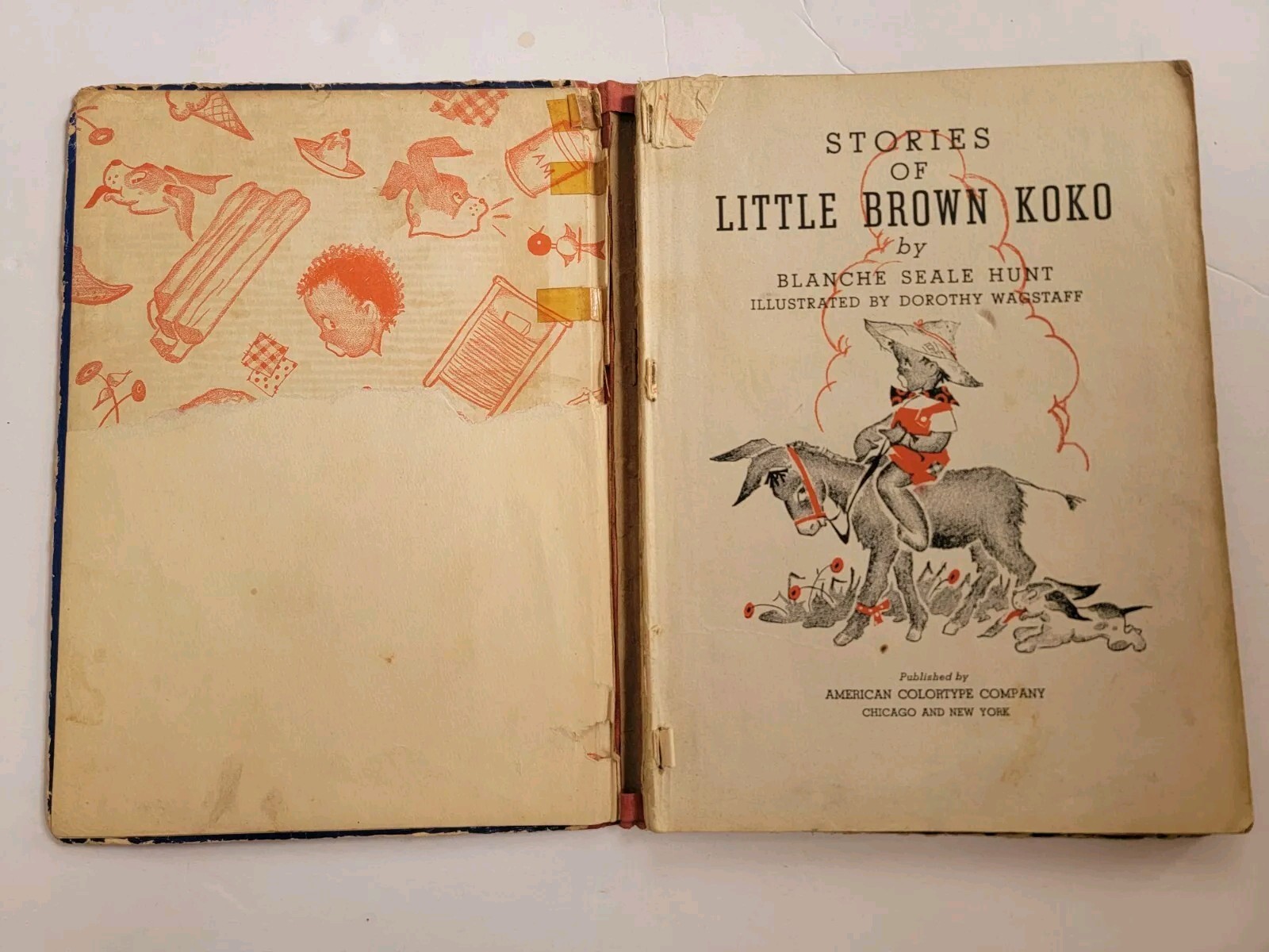 Little Brown Koko & Little Brown Koko Has Fun 1940 & 1952 Hardcover Books