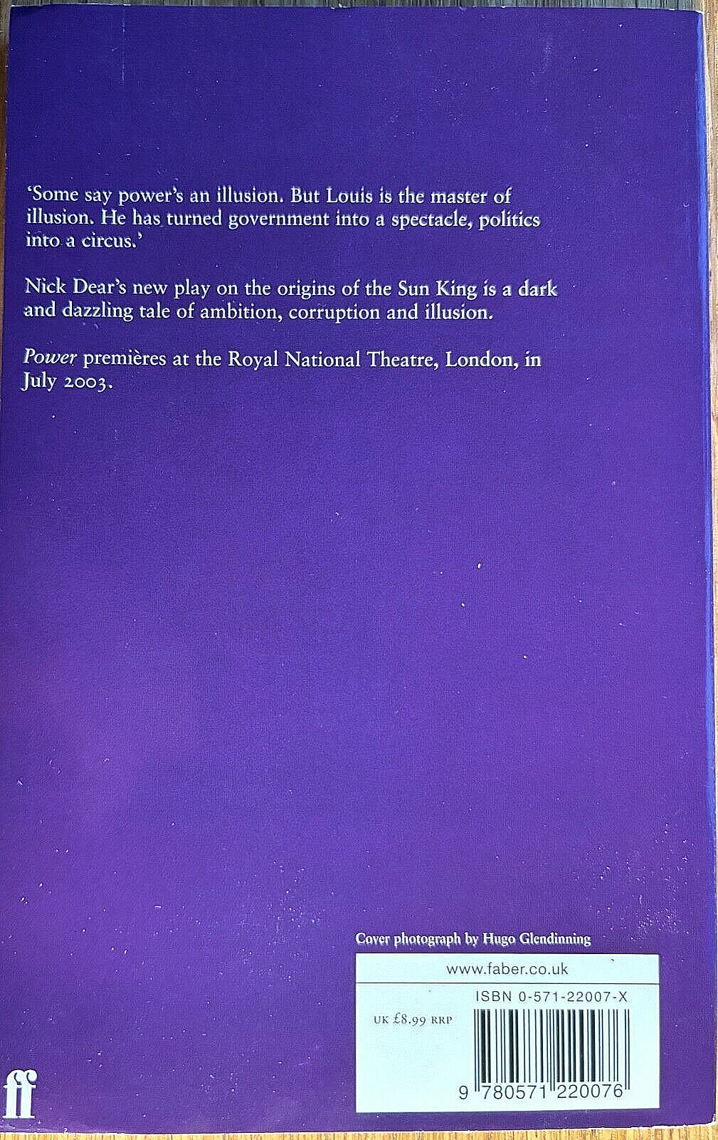 POWER a play by Nick Dear — New, unread copy