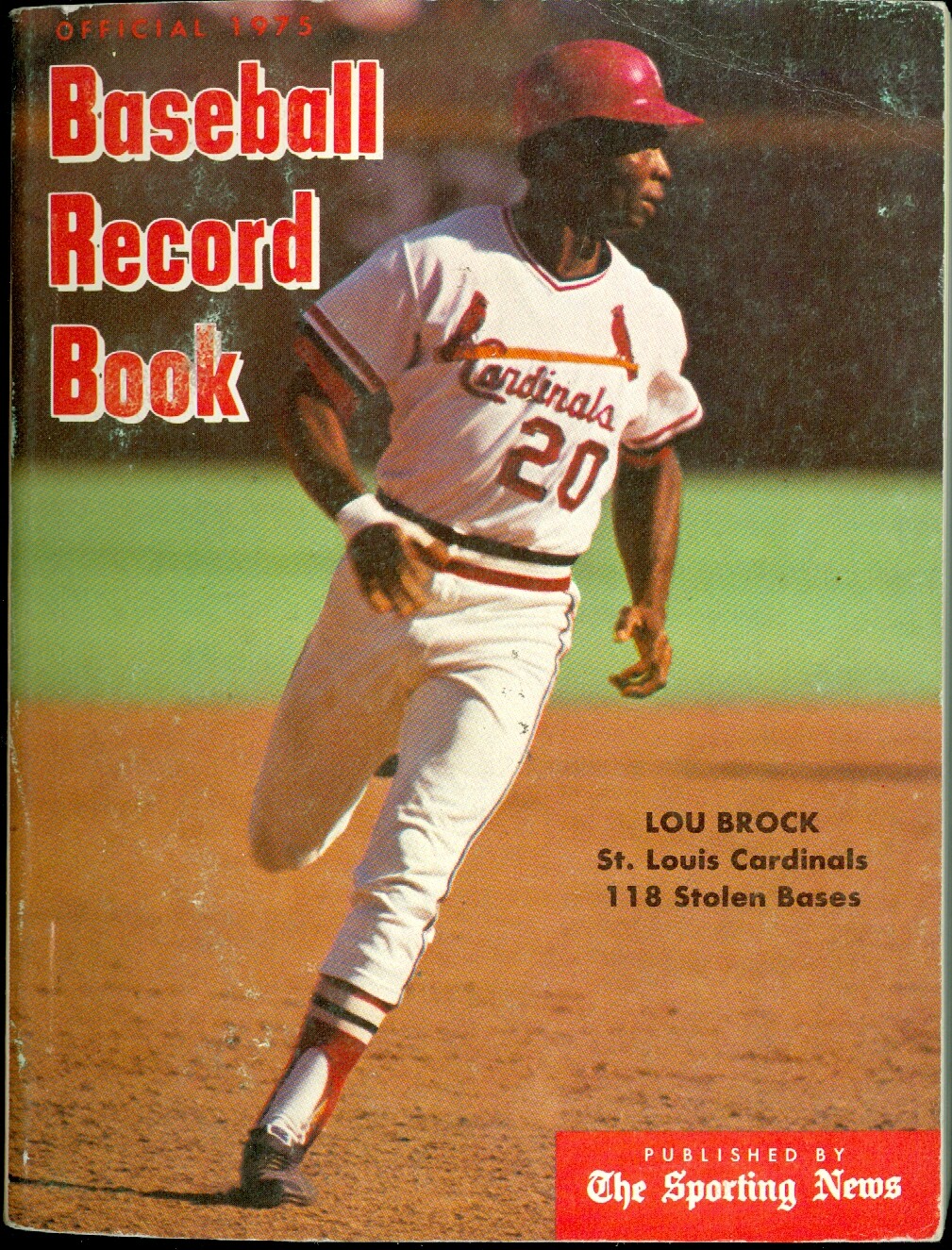 1975 TSN Official Baseball Record Book Lou Brock Cardinals Don Money Back