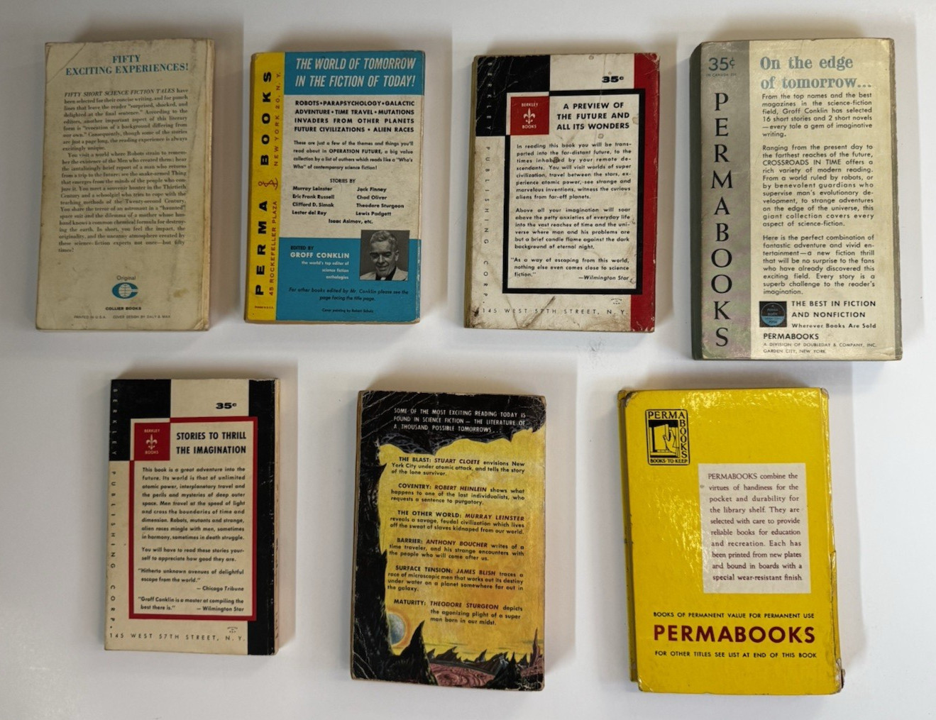 Groff Conklin Science Fiction Books Lot 7 Operation Future, Crossroads in Time +