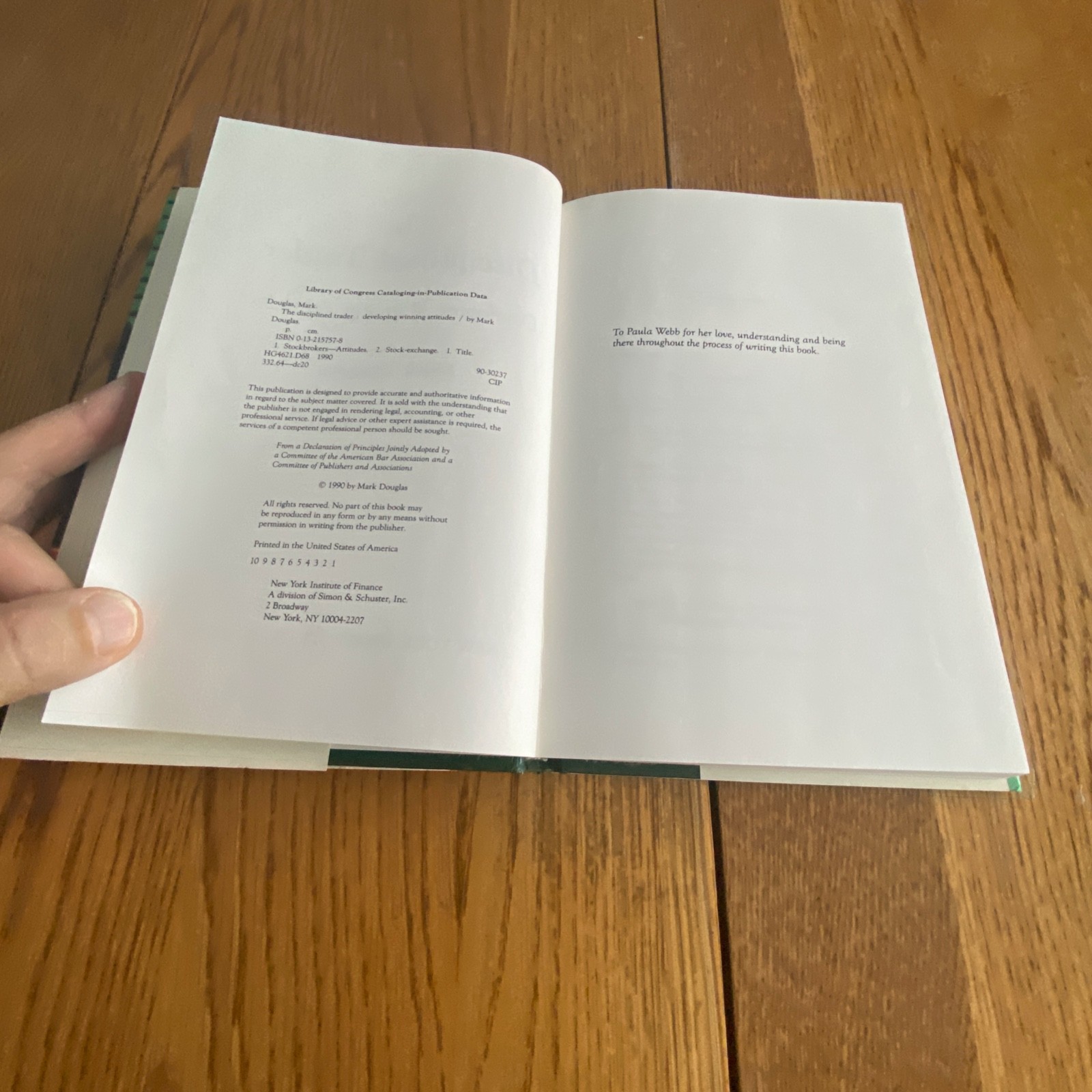 The Disciplined Trader: Developing Winning Attitudes by Mark Douglas Hardcover