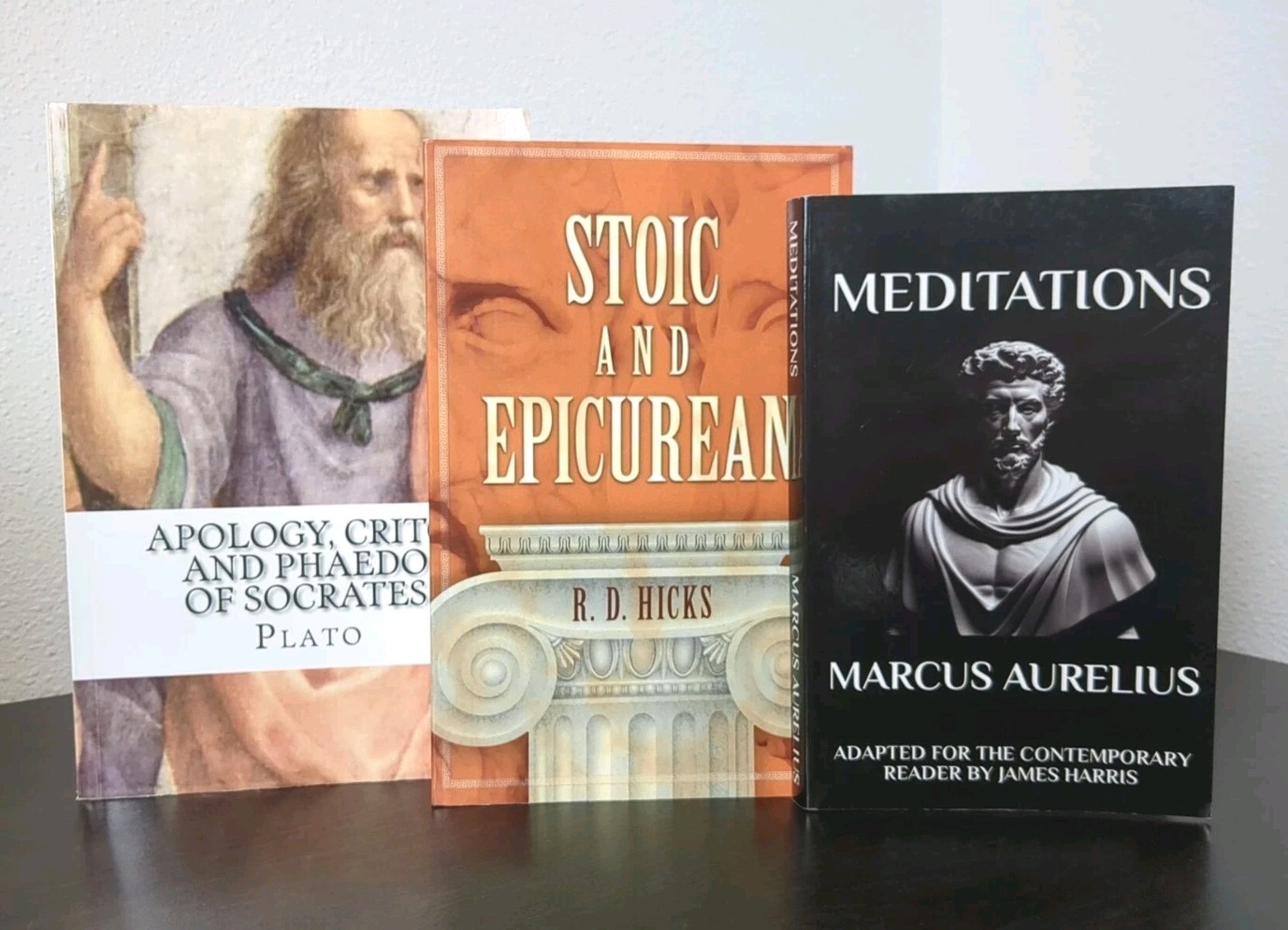 Marcus Aurelius Meditations Stoic and Epicurean Hicks Plato Apology Stoicism Lot