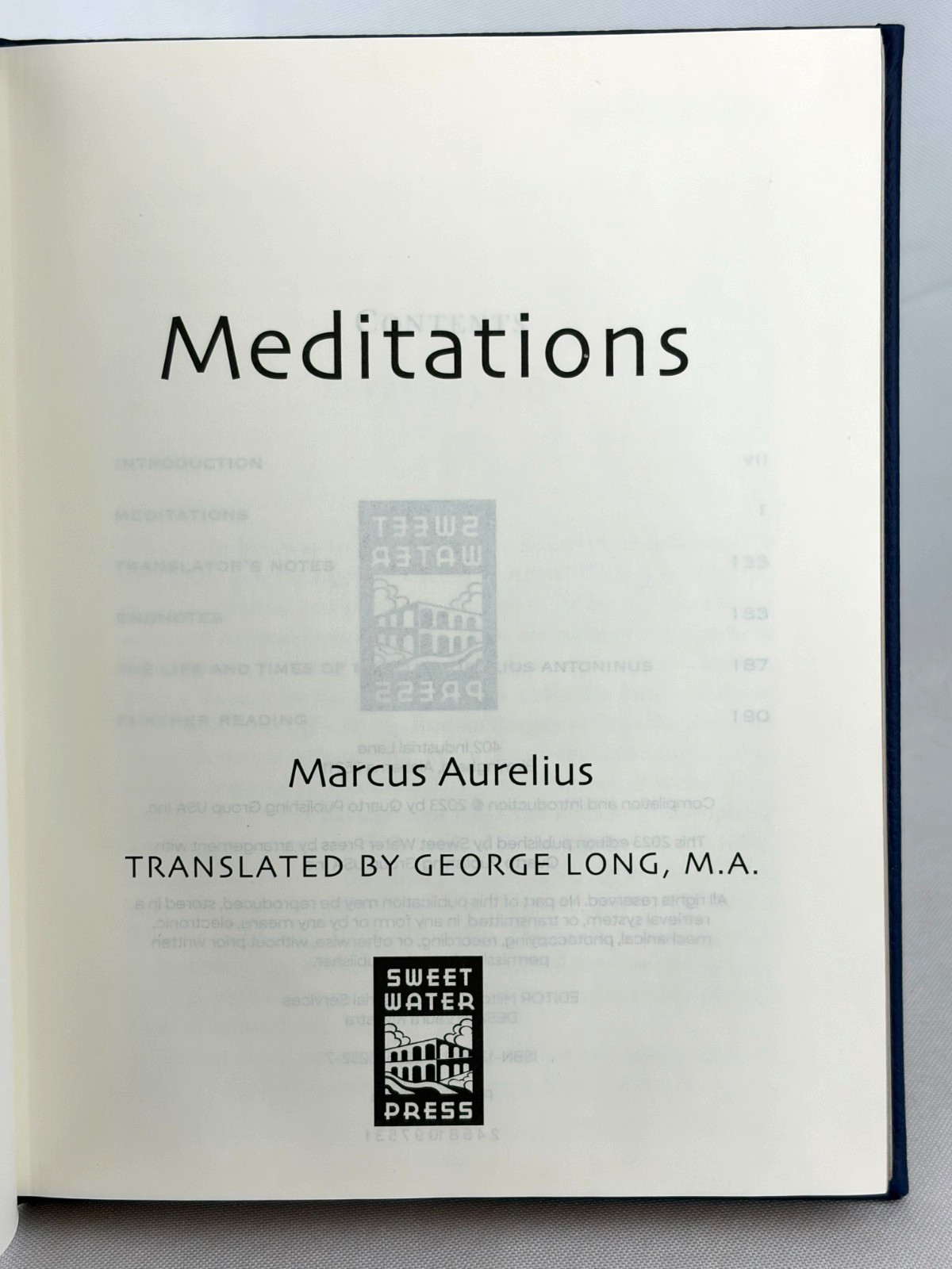 MEDITATIONS Marcus Aurelius (8″x6″) George Long Deluxe Faux Leather Bound Gilded