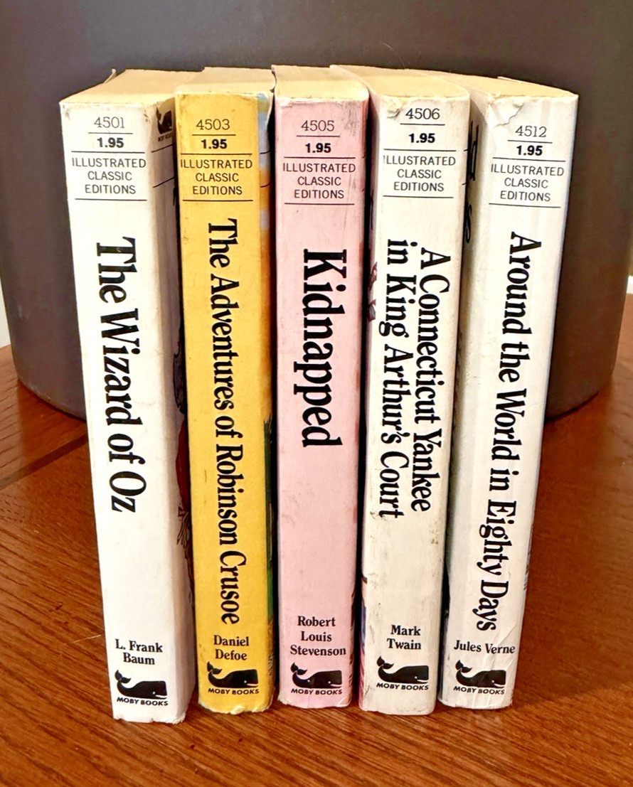 Moby Books Illustrated Classics Lot of 5 Mini Books Vintage 1970’s: Wizard of Oz
